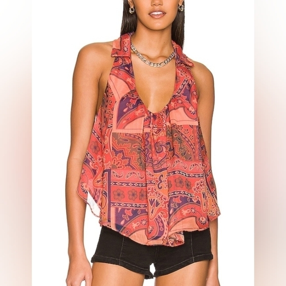 NWT Free People Strawberry Tank in Meadow Combo 🩷 Small - Picture 2 of 5